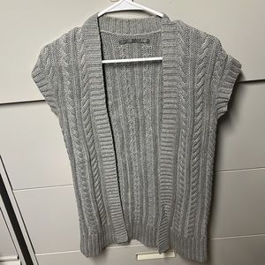 Nordstrom rubbish grey sweater open cardigan long cable size medium